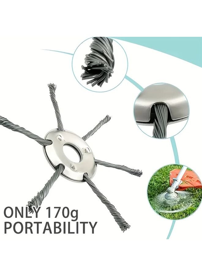 9.06 Inch 6 Blades Steel Wire Grass Trimmer Head 2 Pack for Lawn Mowers - Image 1